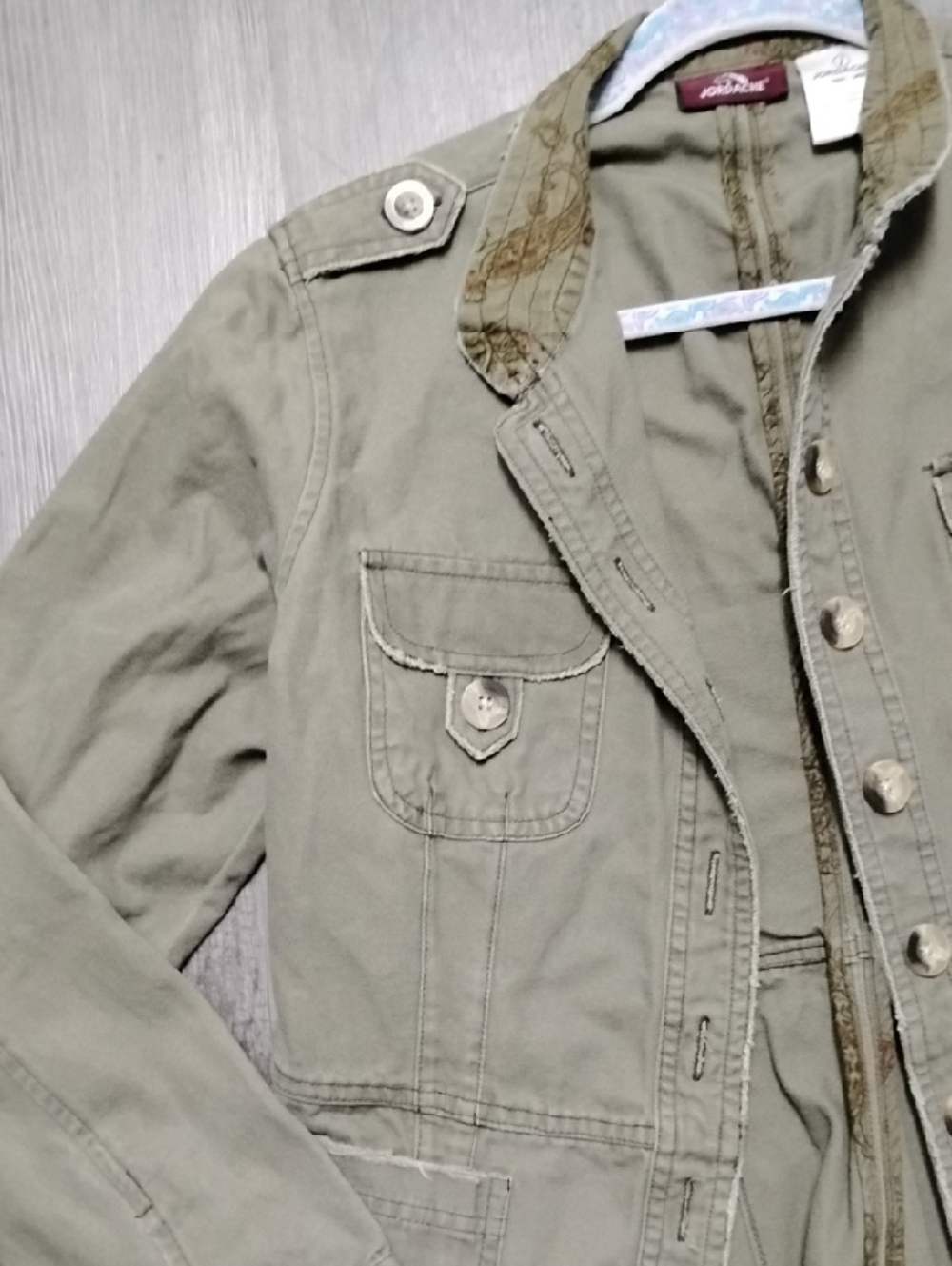 Jordache Olive Utility Jacket with Epaulets - Picture 6 of 12